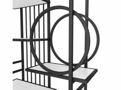 ModernLuxe Librería|Librería moderna de metal 100×30×180 cm - estructura geométrica - blanco +
