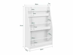 Sobuy Mueble De Bebé|Librería para Niños de Altura de 3 Niveles Estantería Infantil Multifuncional 58 x 18 x 81cm KMB45-W ES