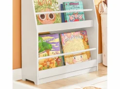 Sobuy Mueble De Bebé|Librería para Niños de Altura de 3 Niveles Estantería Infantil Multifuncional 58 x 18 x 81cm KMB45-W ES