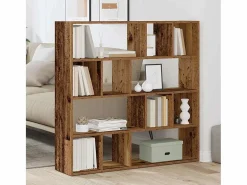 Librería/Separador de ambientes madera vieja 105x24x102 cm Marru00f3n Outlet