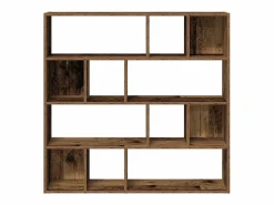 Librería/Separador de ambientes madera vieja 105x24x102 cm Marru00f3n Outlet