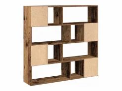 Librería/Separador de ambientes madera vieja 105x24x102 cm Marru00f3n Outlet