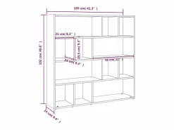 Librería/Separador de ambientes Roble Ahumado 105x24x102 cm^ Outlet
