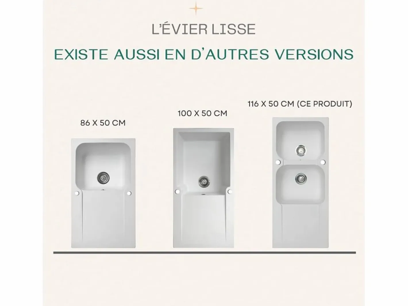 Essebagno Fregadero|Lisse fregadero reversible 2 cubetas 1 escurridor en resina blanca