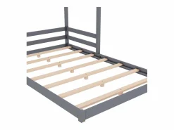 ModernLuxe Cama Montessori|Lit cabane 140x200cm en bois massif - avec sommier à lattes - (matelas non inclus)