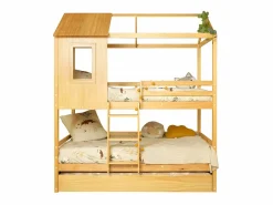 Litera + cama de arrastre madera pino 90x190/90x190cm^ Clearance