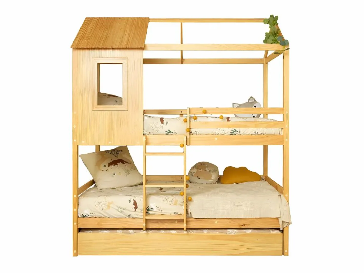 Litera + cama de arrastre madera pino 90x190/90x190cm^ Clearance