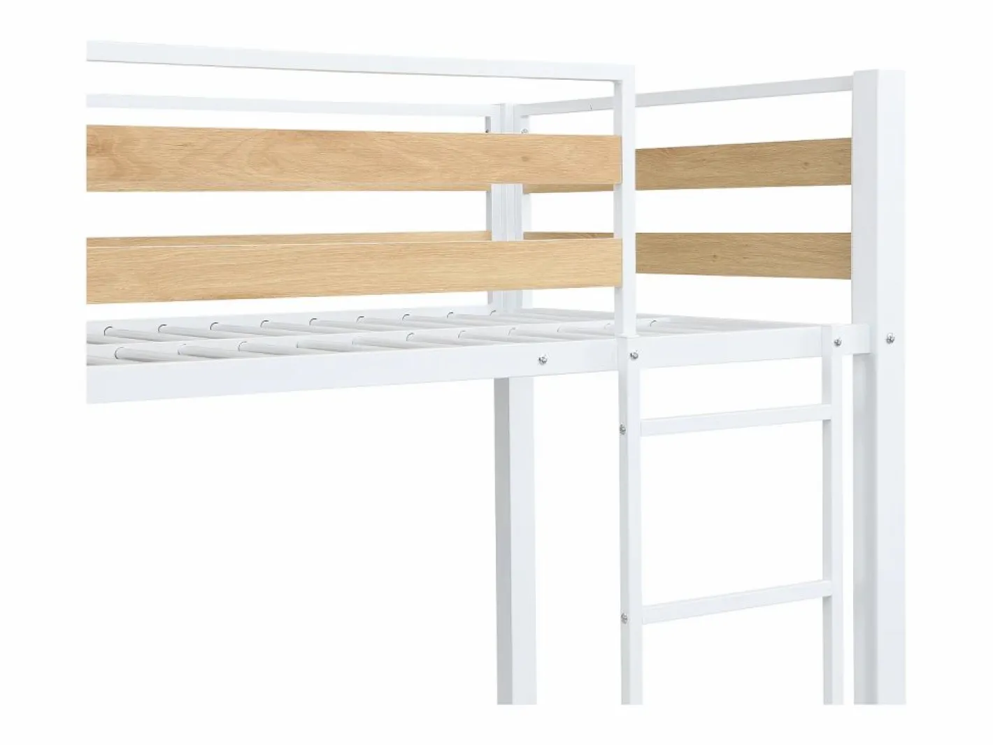 Litera 2 x 90 x 190 cm 1 cajón color natural y blanco + colchón - CASIDIA^Vente-unique Best