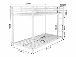 Litera 2 x 90 x 200 cm - cama de hierro -^Merax