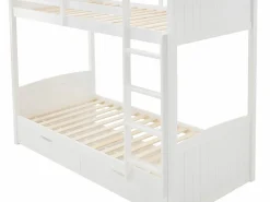 Vente-unique Cama Litera|Cama Con Almacenaje|Litera 2 x 90 x 200 cm con 2 cajones en Pino y MDF color - LIMODARA