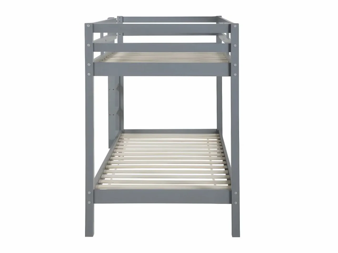 Vente-unique Litera 2 x 90 x 190 cm Pino macizo con colchón ANICET II Gris Clearance