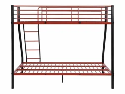Vente-unique Cama Litera|Litera 90 x 190 y 140 x 190 cm acero negro y rojo ELEVATIO IV