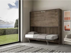 Les Tendances Cama Abatible|Litera abatible horizontal nogal 2 camas 85x185 cm Bounto-