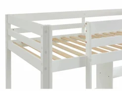 Litera alta 90 x 200 cm escritorio, sofá y almacenamiento de pino y MDF + colchón - GOLIATH^Vente-unique Best