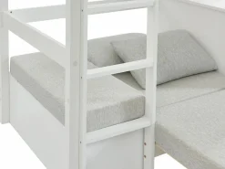 Litera alta 90 x 200 cm escritorio, sofá y almacenamiento de pino y MDF + colchón - GOLIATH^Vente-unique Best