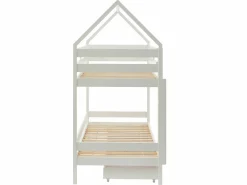 Litera cabaña 2 cajones 2 x 90 x 190 cm de pino macizo con colchón - CHORI^Vente-unique Outlet