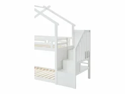 Vente-unique Cama Litera|Litera cabaña 90 x 190 cm en pino y MDF color + colchón - TALETY
