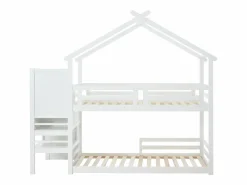 Vente-unique Litera cabaña 90 x 190 cm en pino y MDF color - TALETY Blanco New
