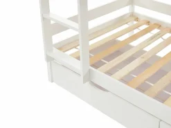 Vente-unique Cama Montessori|Cama Con Almacenaje|Litera cabaña con compartimentos 2 x 90 x 190 cm de madera de pino - CHORI