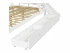 ModernLuxe Cama Litera|Litera cabina con tobogán + cajones - estructura de pino - 90x200cm + 120x200cm -