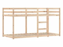 vidaxl Cama Litera|Litera con cortinas madera maciza de pino 75x190 cm