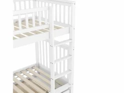 Litera de 90 x 200 cm - con cama nido - barandillas altas de seguridad - blanca^ Best
