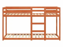 Litera de madera maciza de pino marrón cera 90x190 cm^vidaxl
