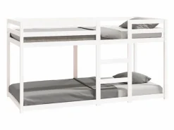 vidaxl Litera de madera maciza de pino 90x200 cm Blanco Clearance