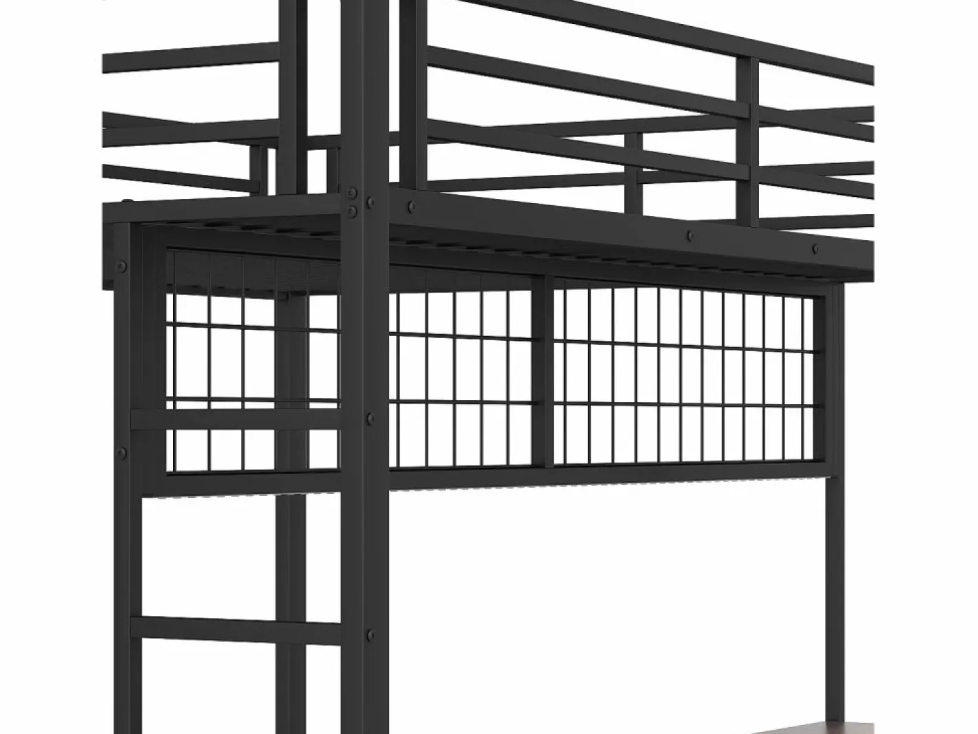 Litera de 90x200 cm y 140x200 cm con 2 cajones, escritorio, LED y puertos USB, negra^Hauss Spole Best