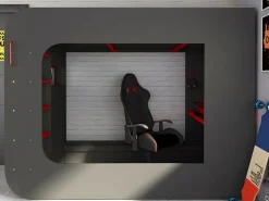 Litera gamer 90 x 200 cm con escritorio LEDs Antracita y rojo con colchón WARRIOR^Vente-unique Sale