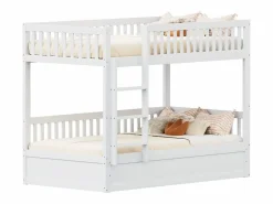Merax Cama Litera|Litera infantil - 2 x 90 x 200 cm - con almacenaje hidráulico - Resistente y duradera - Pino + Contrachapado + MDF -
