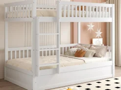 Litera infantil 90×200 cm - Madera maciza - Cama con almacenamiento inferior - (colchón no incluido)^ModernLuxe Discount