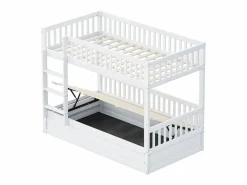 Litera infantil 90×200 cm - Madera maciza - Cama con almacenamiento inferior - (colchón no incluido)^ModernLuxe Discount