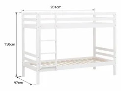 Happy Garden Litera infantil 190x90 cm blanca AMBRE Blanco Outlet