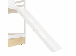 Litera infantil 90x200cm - con tobogán y cama nido - blanco + natural (sin colchón)^ModernLuxe Hot