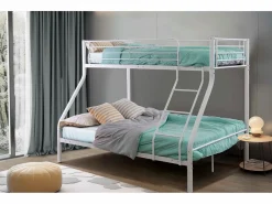 Saldosystocks Cama Litera|Litera matrimonial e individual metálica para 3 personas color