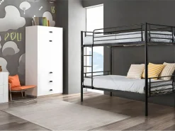 Saldosystocks Litera Metalica Doble Cama 90cm AS-110 Negro Clearance