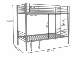 Saldosystocks Litera Metalica Doble Cama 90cm AS-110 Negro Clearance