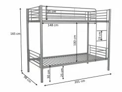 Saldosystocks Litera Metalica Doble Cama 90cm AS-110 Negro Clearance