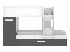 Vente-unique Litera nido 3 x 90 x 190 cm armario de compartimentos blanco y antracita. ANTHONY Gris antracita / Blanco New