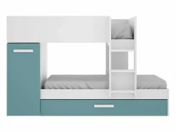 Vente-unique Litera nido 3 x 90 x 190 cm armario de compartimentos blanco natural y azul. ANTHONY Azul turquesa / Blanco Best