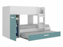 Vente-unique Litera nido 3 x 90 x 190 cm armario de compartimentos blanco natural y azul. ANTHONY Azul turquesa / Blanco Best