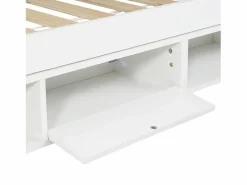 KOMHTOM Cama Litera|Litera para niños 90 x 200 cm, con barreras de seguridad, mesa, zapatero, escalera inclinada,