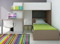 Vente-unique Litera rinconera 2 x 90 x 190 cm con escritorio color gris blanco y negro - SAMUEL Negro / Gris claro Clearance