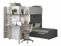 Vente-unique Litera rinconera 2 x 90 x 190 cm con escritorio color gris blanco y negro - SAMUEL Negro / Gris claro Clearance