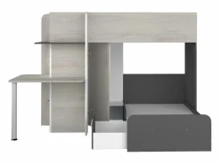 Vente-unique Litera rinconera 2 x 90 x 190 cm con escritorio color gris blanco y negro - SAMUEL Negro / Gris claro Clearance