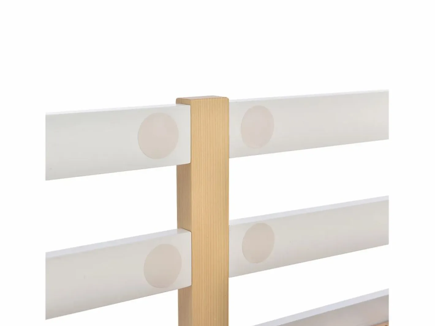 ModernLuxe Cama Litera|Litera tipo cabina de pino macizo con barreras anticaída + escalera + pizarra - 90x200 cm - natural y -