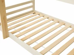 Litera triple 3 x 90 x 200 cm madera de pino y natural con colchón - VAGAR^Vente-unique Hot