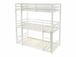 Vente-unique Litera triple 3 x 90 x 200 cm madera de pino - VAGAR Blanco