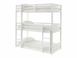 Vente-unique Litera triple 3 x 90 x 200 cm madera de pino - VAGAR Blanco